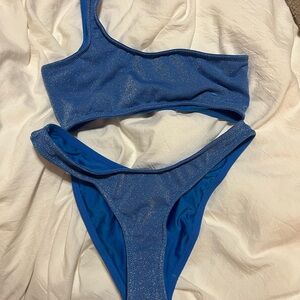 Triangl Blue One-Shoulder Bikini Set
